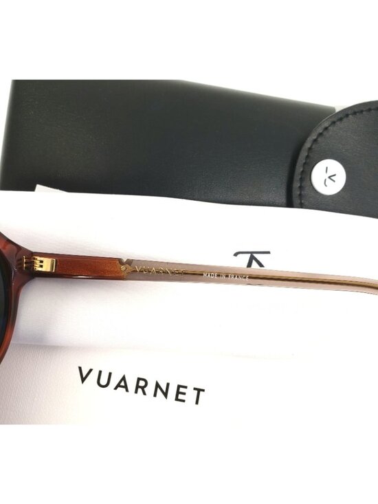 Vuarnet Cabin VL2001 0003 55mm Round Alpine Sunglasses Tortoise Made in France